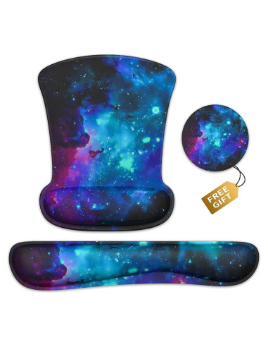 Soporte para Muñeca Ergonómico y Almohadilla de Ratón Gel Nebula Galaxy
