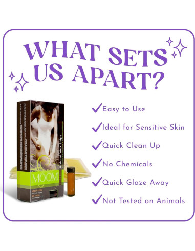 Tiras de Cera MOOM Express con Manzanilla y Lavanda - 10 Tiras