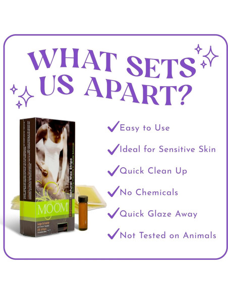 Tiras de Cera MOOM Express con Manzanilla y Lavanda - 10 Tiras