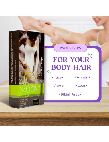 Tiras de Cera MOOM Express con Manzanilla y Lavanda - 10 Tiras