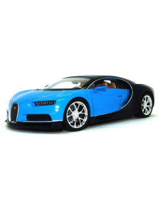 Auto a Escala 1/24 Welly Bugatti Chiron Negro Azul