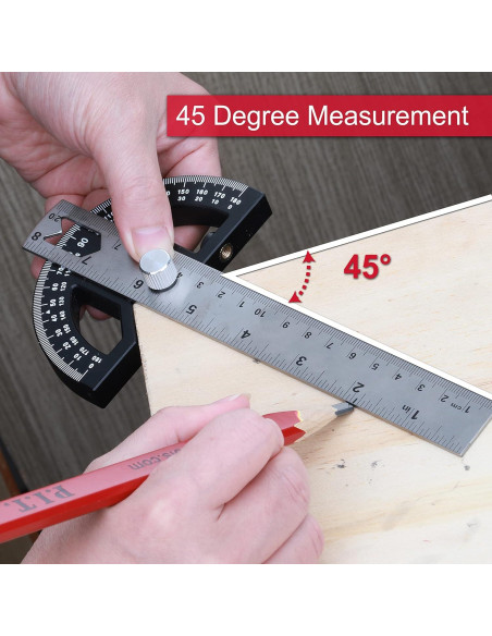Transportador de Ángulo P.I.T. 203mm Ajustable para Carpinteros