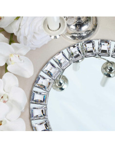 Platos de Cargador de Espejo de Vidrio TCF Linen - 33 cm - Paquete de 2 2