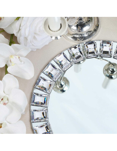 Platos de Cargador de Espejo de Vidrio TCF Linen - 33 cm - Paquete de 2