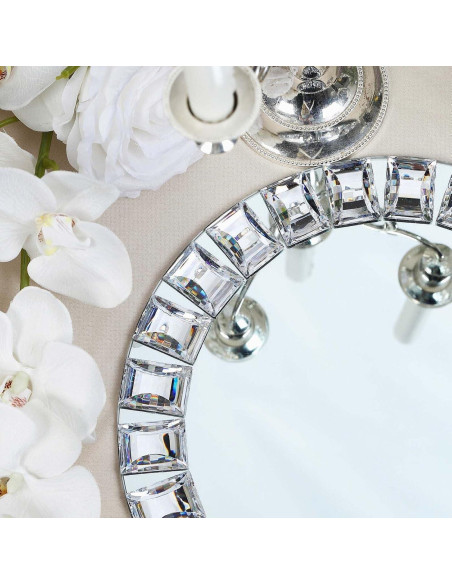 Platos de Cargador de Espejo de Vidrio TCF Linen - 33 cm - Paquete de 2