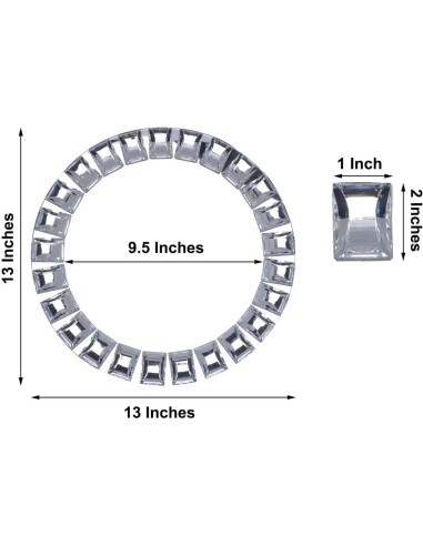 Platos de Cargador de Espejo de Vidrio TCF Linen - 33 cm - Paquete de 2