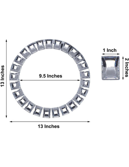 Platos de Cargador de Espejo de Vidrio TCF Linen - 33 cm - Paquete de 2