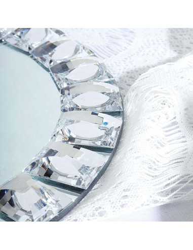 Platos de Cargador de Espejo de Vidrio TCF Linen - 33 cm - Paquete de 2