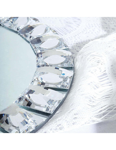 Platos de Cargador de Espejo de Vidrio TCF Linen - 33 cm - Paquete de 2