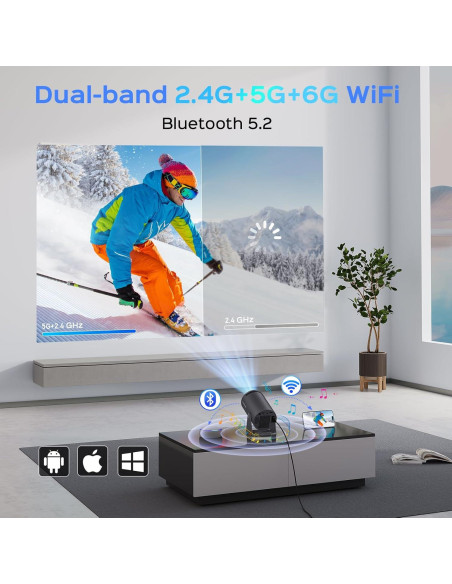 Mini Proyector Mentech HY300PRO WiFi Bluetooth 180 150" 4K