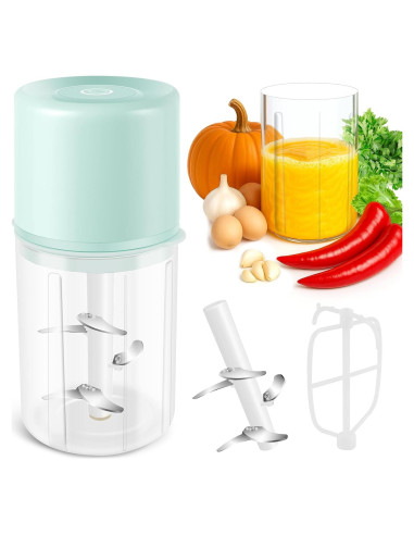 Mini Picadora Eléctrica Aiwglenten Verde 1.5 Tazas Compacta