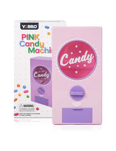Dispensador de Caramelos Retro YOBRO Rosa 1.3L para Snacks