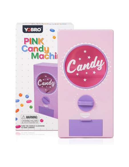 Dispensador de Caramelos Retro YOBRO Rosa 1.3L para Snacks