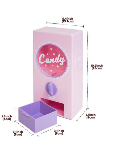 Dispensador de Caramelos Retro YOBRO Rosa 1.3L para Snacks