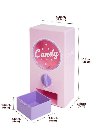 Dispensador de Caramelos Retro YOBRO Rosa 1.3L para Snacks