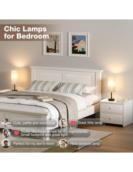 Juego de 2 Lámparas de Mesa PartageiZ con Carga USB y 3 Colores