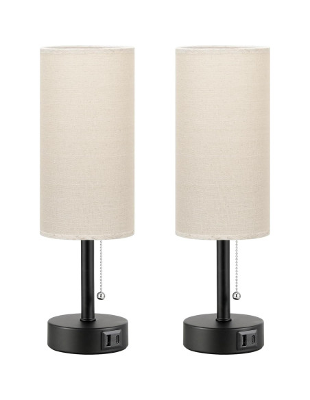 Juego de 2 Lámparas de Mesa PartageiZ con Carga USB y 3 Colores