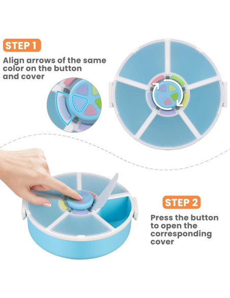 Contenedor Rotatorio de Snacks Pawtong 5 Compartimentos Azul Contenedor Rotatorio de Snacks Pawtong 5 Compartimentos Azul