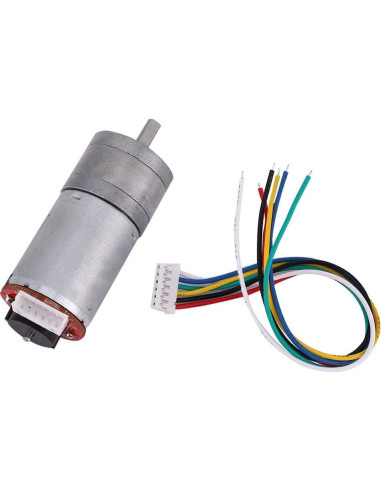 Motor de Engranaje Encoder 6V YWBL-WH con Soporte y Rueda 65mm