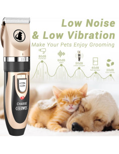 Cortadora de Pelo para Mascotas Ceenwes Oro Recargable Silenciosa 2