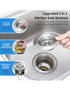 Colador de Fregadero 3 en 1 Inkhut Acero Inoxidable 11.3cm 2