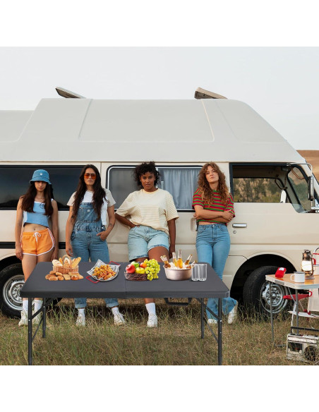 Mesa Plegable SculPong 1.22 m Negra para Interior y Exterior