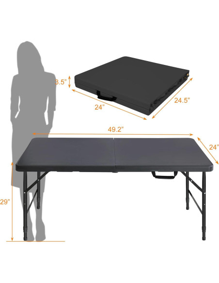 Mesa Plegable SculPong 1.22 m Negra para Interior y Exterior