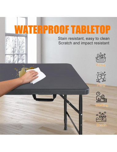 Mesa Plegable SculPong 1.22 m Negra para Interior y Exterior