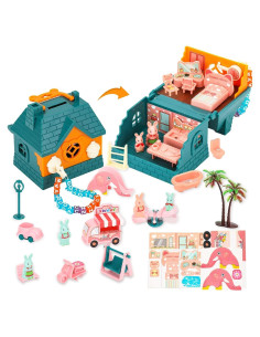 Conjunto de Juego de Conejos SweetAce - Casa Plegable 32 Piezas