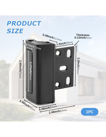 Cerradura de Seguridad Loyanger para Puerta Negra 800 lbs