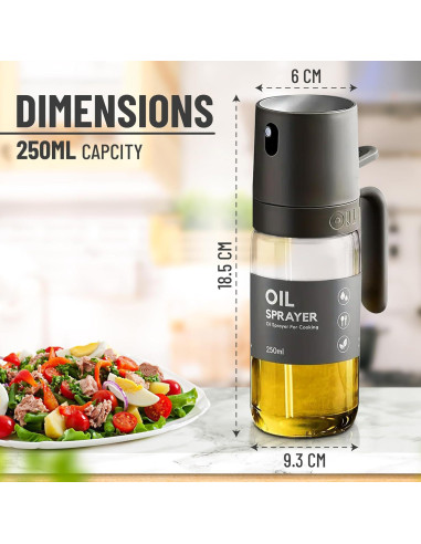 Atomizador de Aceite VuseOne 250ml Vidrio Borosilicato Gris
