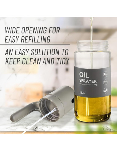 Atomizador de Aceite VuseOne 250ml Vidrio Borosilicato Gris