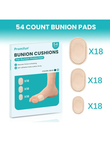 Almohadillas para Juanetes Promifun - 54 Unidades Multi-tamaño