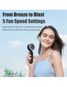 Ventilador Portátil Hjikazoliu TK1442 Plegable 5 Velocidades 2