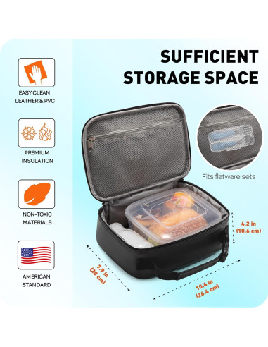 Caja de Almuerzo Aislada Hairao para Niños Verde Naranja 4.2L