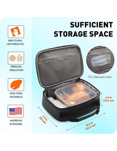 Caja de Almuerzo Aislada Hairao para Niños Verde Naranja 4.2L