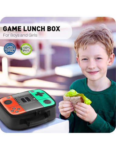 Caja de Almuerzo Aislada Hairao para Niños Verde Naranja 4.2L