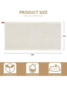 Paquete de 6 Toallas de Cocina Nialnant 100% Algodón Beige 33x71cm 2