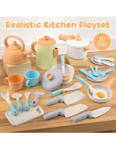 Juego de Cocina para Niños Dreamon - 31 Piezas, 3 a 6 Años 2