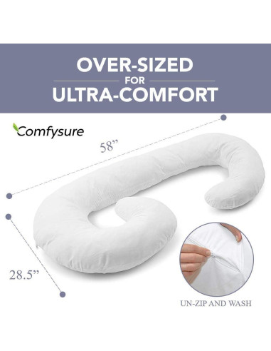 Almohada de Cuerpo Completo ComfySure J 149.86 cm Hipoalergénica