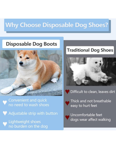 12 Botas Desechables para Perros Ziyue - Protección Patas Medianos y Grandes