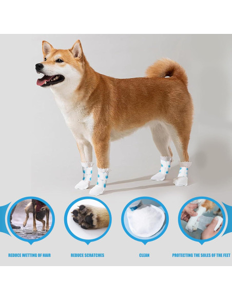 12 Botas Desechables para Perros Ziyue - Protección Patas Medianos y Grandes