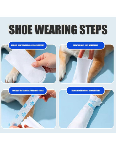12 Botas Desechables para Perros Ziyue - Protección Patas Medianos y Grandes