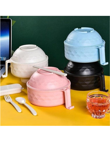 Juego de 6 Tazones de Ramen Genérico para Microondas Beige