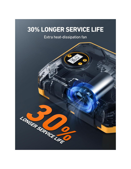 Compresor de Aire Portátil AstroAI 12V 100PSI con Luz LED