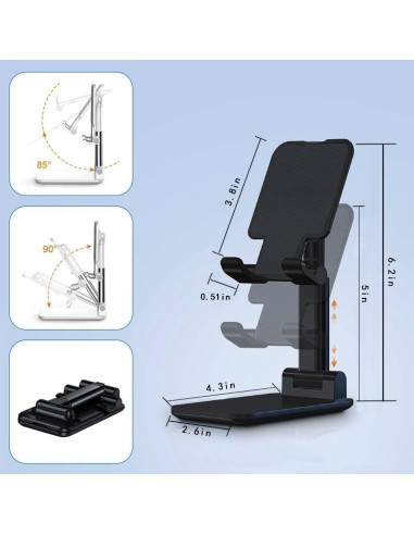 Soporte Ajustable para Teléfonos y Tablets KKSC Negro