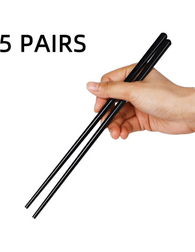 Juego de Palillos de Cerámica LEETOYI 5 Piezas 24.4 cm Negro