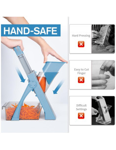 Cortadora de Mandolina Jinshome 5 en 1 Azul - Picadora de Verduras 2