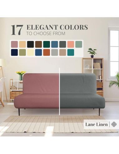 Funda de Futón LANE LINEN Rosa Ceniza - Estirable y Lavable