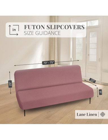 Funda de Futón LANE LINEN Rosa Ceniza - Estirable y Lavable